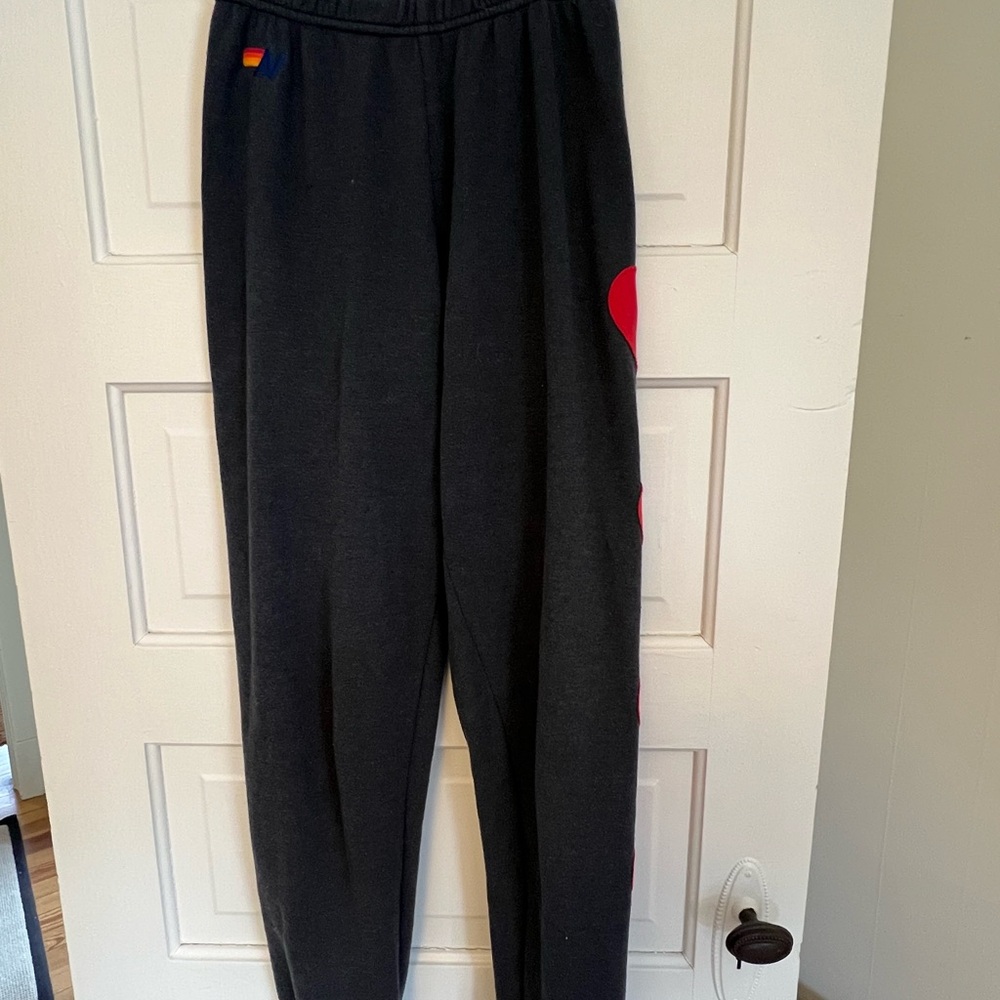 Aviator Nation Charcoal Heart Sweatpants